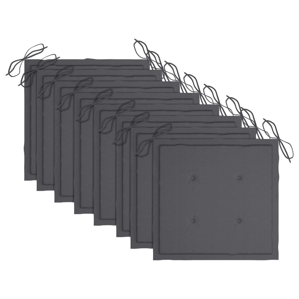 Klappbare Gartenstühle mit Kissen 8 Stk. Massivholz Teak