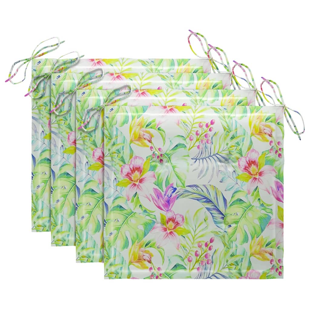 Klappbare Gartenstühle mit Kissen 4 Stk. Massivholz Teak