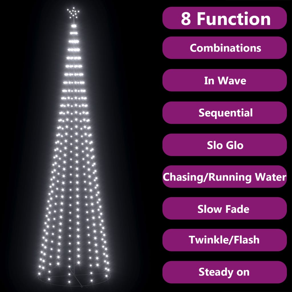 Weihnachtsbaum-Dekoration Kegelform 752 LEDs 160x500cm Kaltweiß