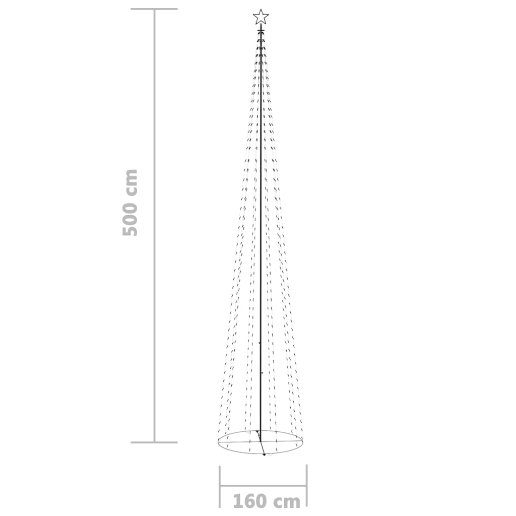LED-Weihnachtsbaum Kegelform Blau 752 LEDs Dekoration 160x500 cm