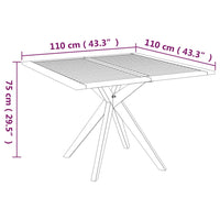 Thumbnail for Gartentisch 110x110x75 cm Massivholz Akazie