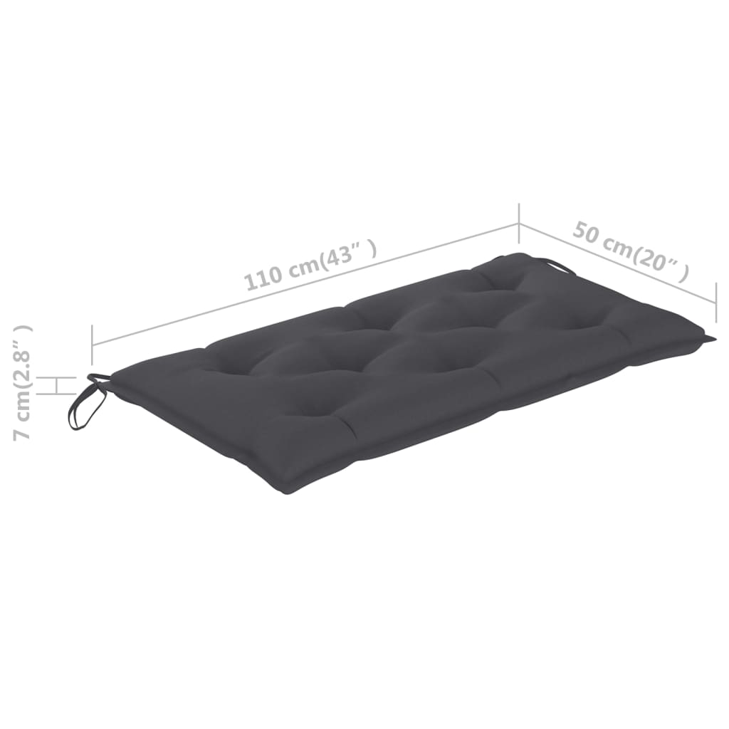 Gartenbank-Auflage Anthrazit 110x50x7 cm Stoff