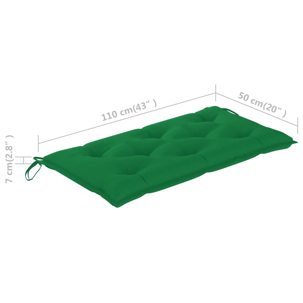 Gartenbank-Auflage Grün 110x50x7 cm Stoff