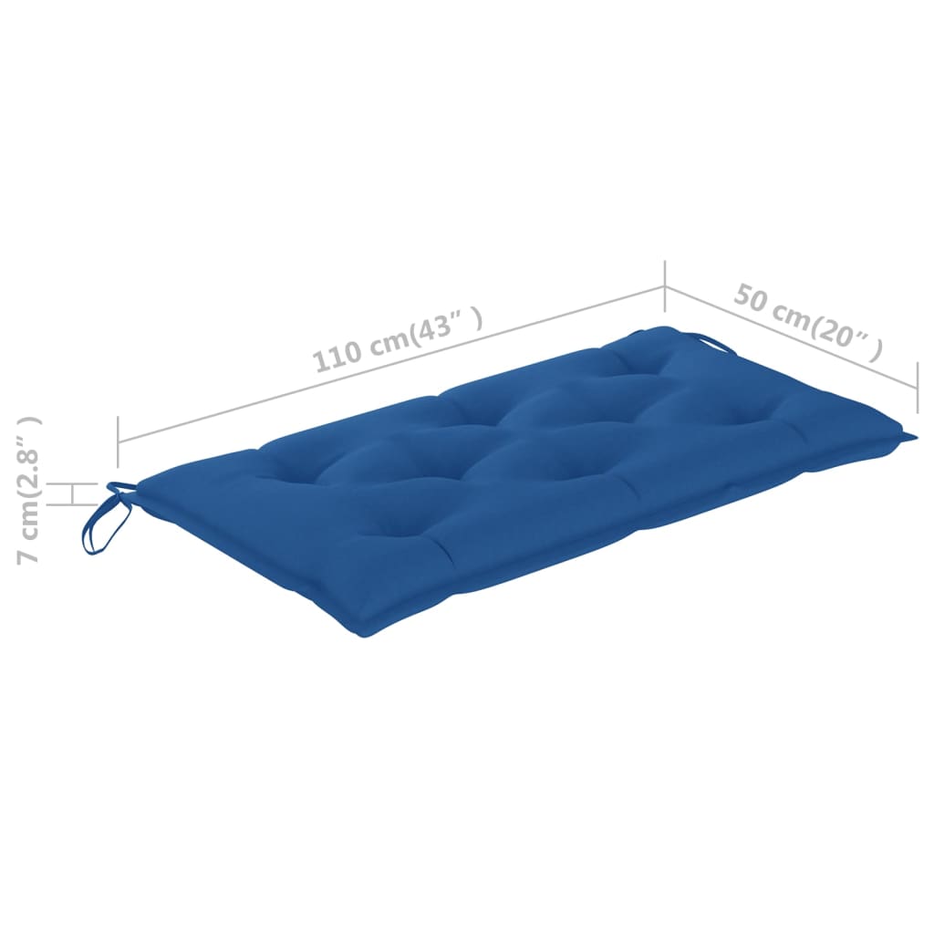 Gartenbank-Auflage Blau 110x50x7 cm Stoff