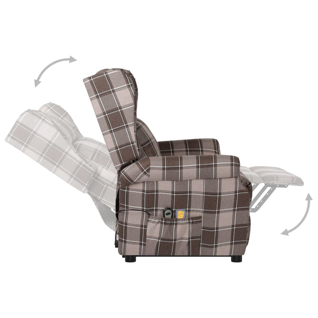 Massagesessel mit Aufstehhilfe Beige Stoff