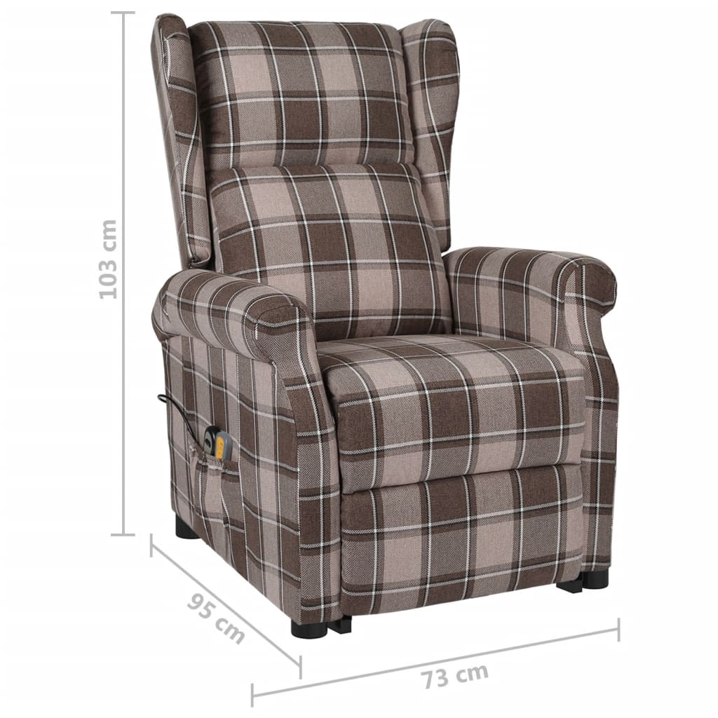 Massagesessel mit Aufstehhilfe Beige Stoff