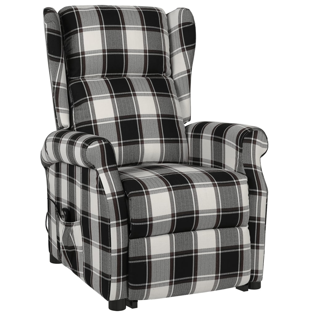 Relaxsessel mit Aufstehhilfe Braun und Weiß Stoff