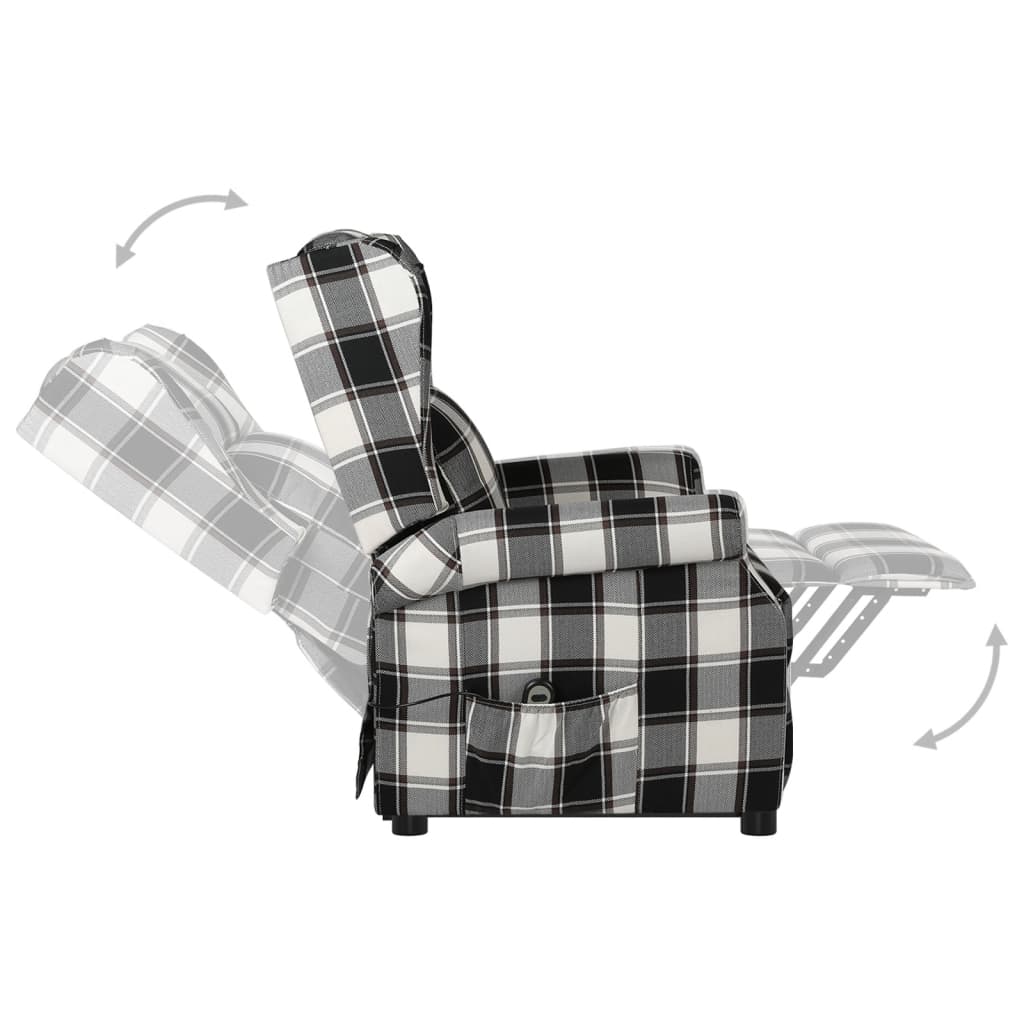 Relaxsessel mit Aufstehhilfe Braun und Weiß Stoff