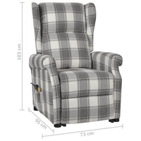 Thumbnail for Massagesessel mit Aufstehhilfe Weiß und Grau Stoff