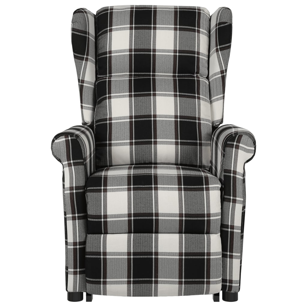 Massagesessel mit Aufstehhilfe Braun und Weiß Stoff