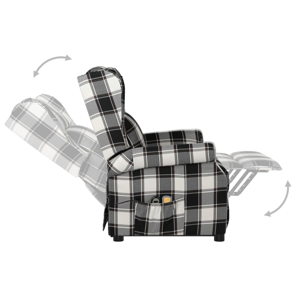 Massagesessel mit Aufstehhilfe Braun und Weiß Stoff