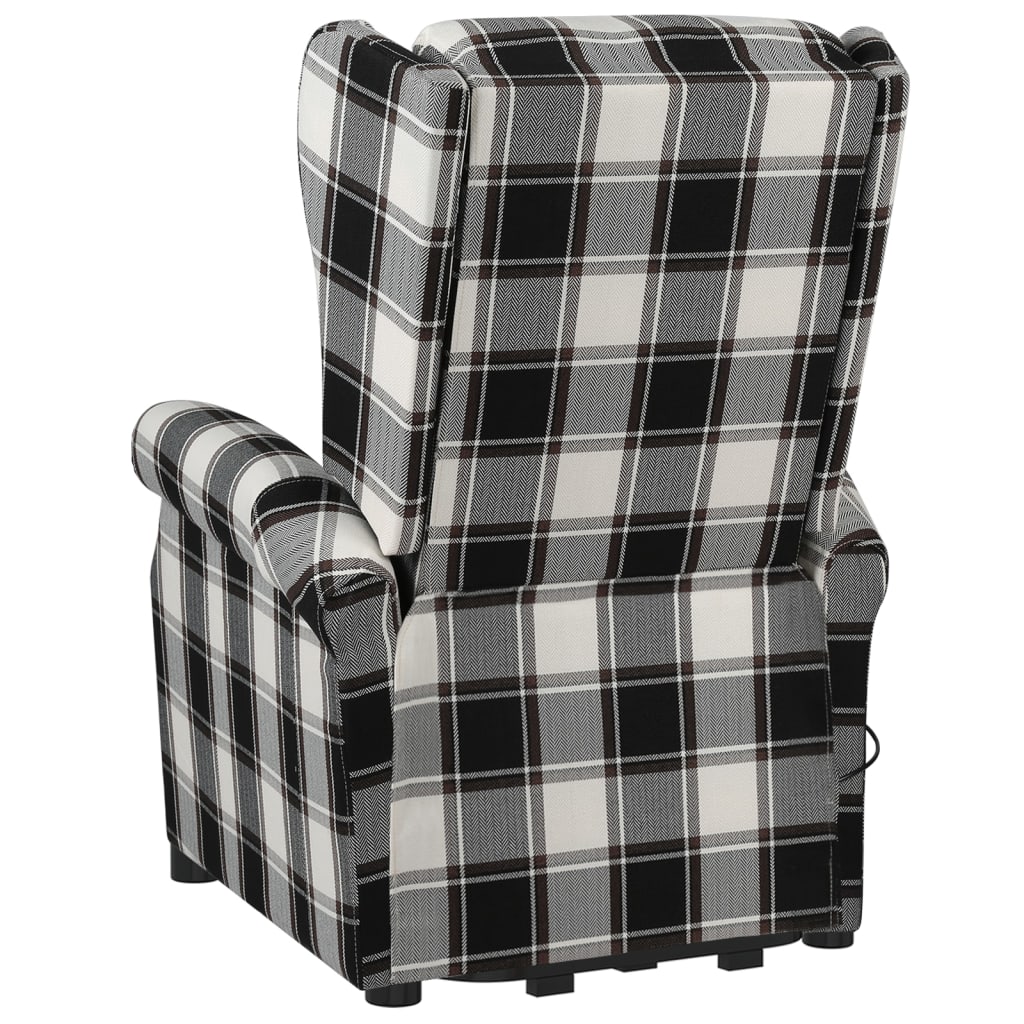 Massagesessel mit Aufstehhilfe Braun und Weiß Stoff