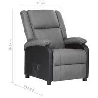 Thumbnail for TV-Sessel Hellgrau Kunstleder und Stoff