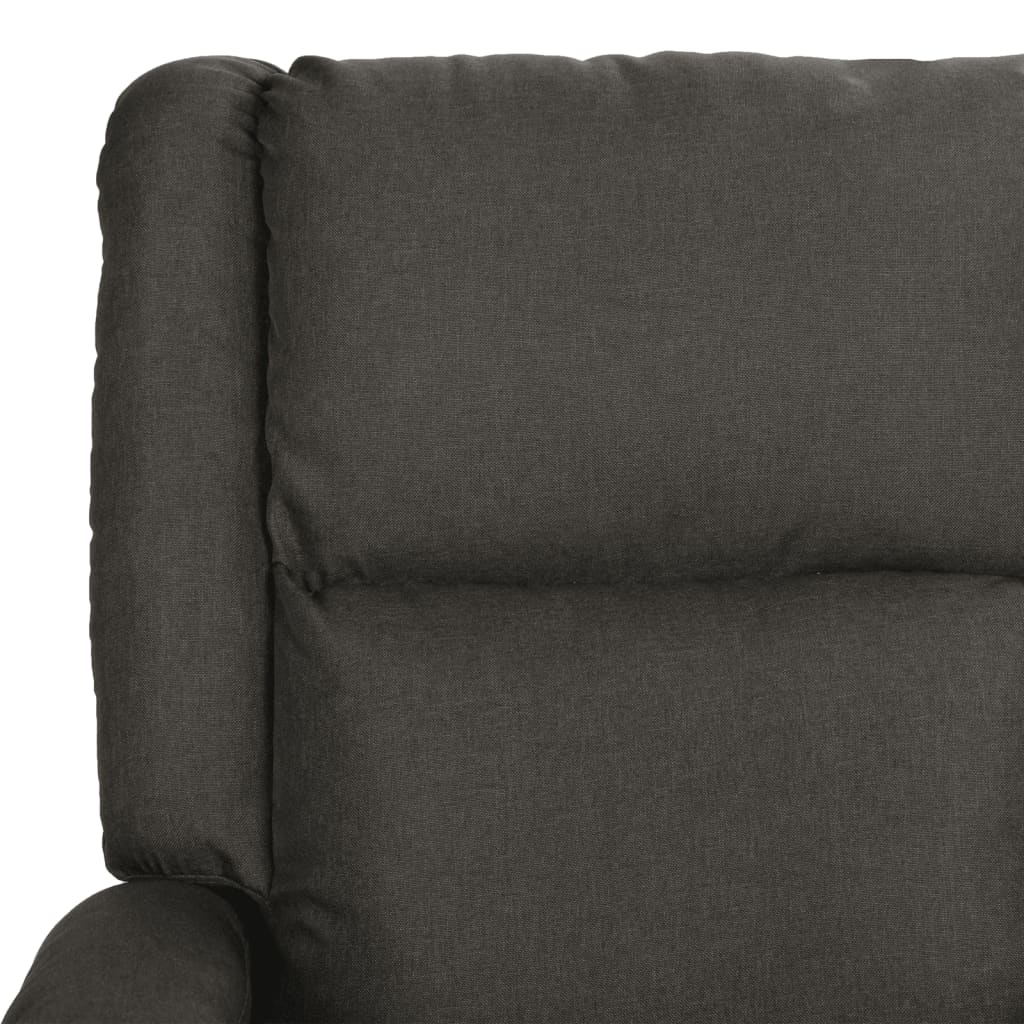 TV-Sessel Dunkelgrau Kunstleder und Stoff