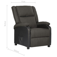 Thumbnail for TV-Sessel Dunkelgrau Kunstleder und Stoff