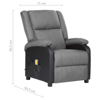 Thumbnail for Massagesessel Hellgrau Kunstleder und Stoff