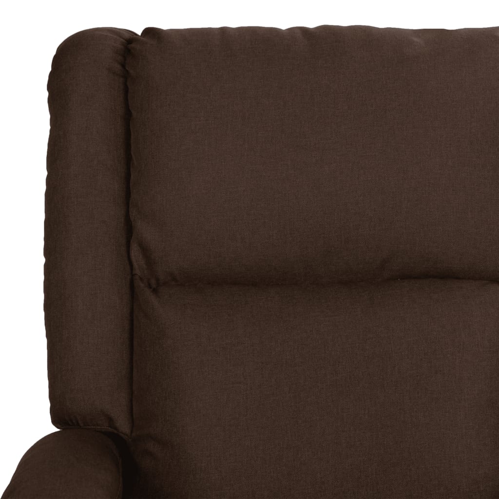 Massagesessel Dunkelbraun Kunstleder und Stoff