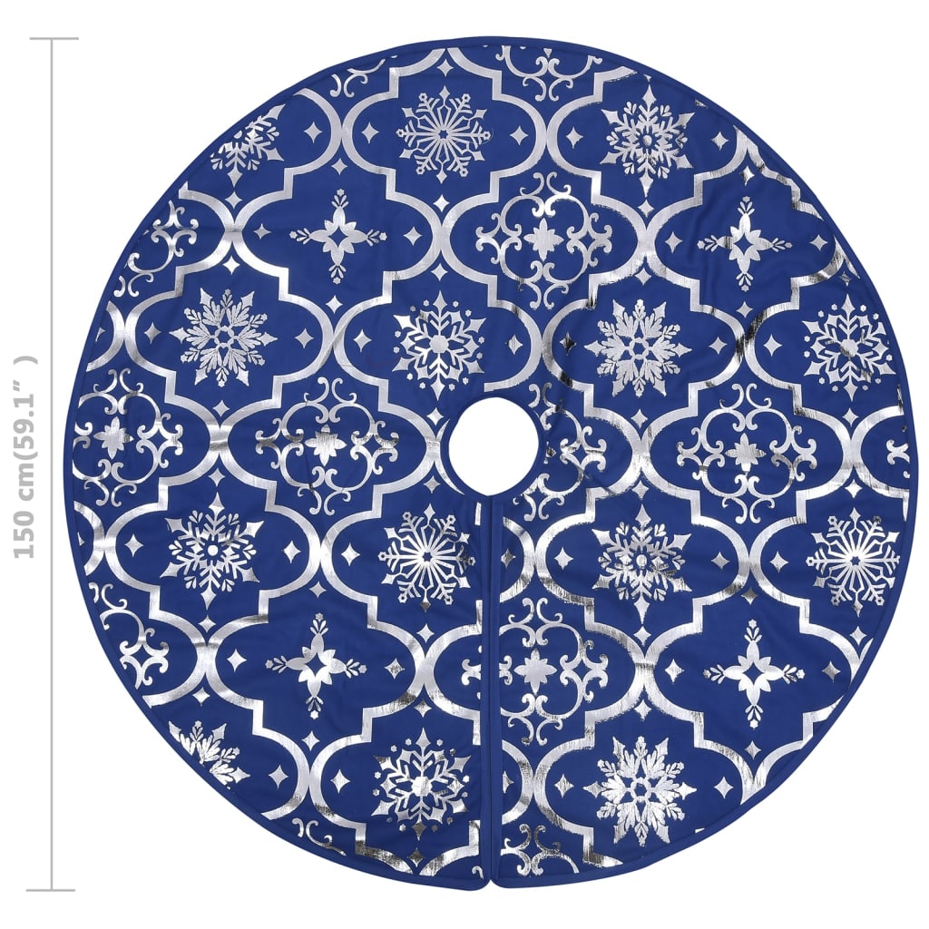 Luxus-Weihnachtsbaumdecke mit Socke Blau 150 cm Stoff