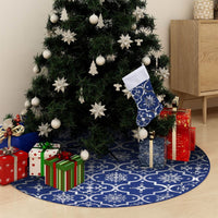 Thumbnail for Luxus-Weihnachtsbaumdecke mit Socke Blau 150 cm Stoff