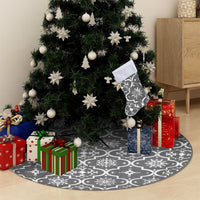 Thumbnail for Luxus-Weihnachtsbaumdecke mit Socke Grau 90 cm Stoff