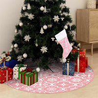 Thumbnail for Luxus-Weihnachtsbaumdecke mit Socke Rosa 150 cm Stoff