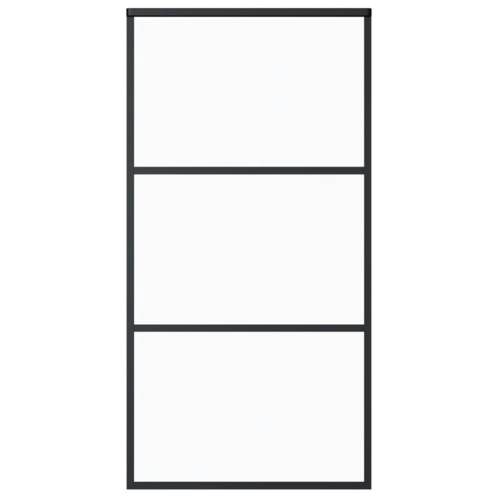 Schiebetür ESG-Glas und Aluminium 102x205 cm Schwarz