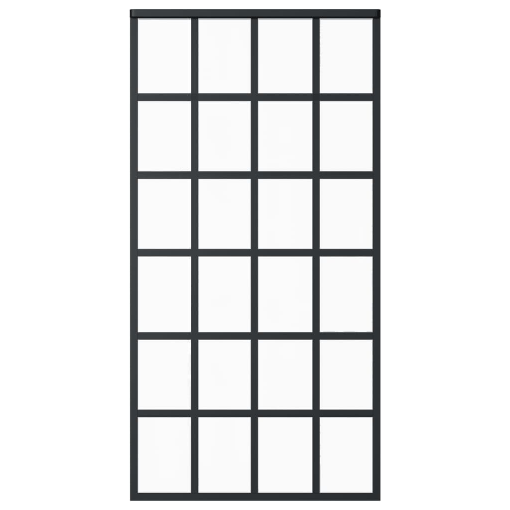 Schiebetür ESG-Glas und Aluminium 102x205 cm Schwarz