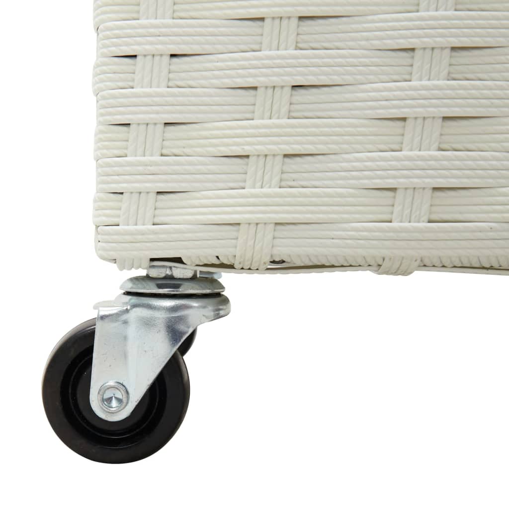 Garten-Hochbeet mit 4 Töpfen 80x22x79 cm Poly Rattan Weiß
