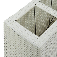 Thumbnail for Garten-Hochbeet mit 4 Töpfen 80x22x79 cm Poly Rattan Weiß