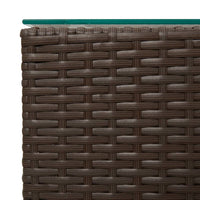 Thumbnail for Beistelltische 3 Stk. mit Glasplatten Braun Poly Rattan