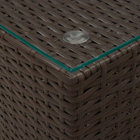 Thumbnail for Beistelltische 3 Stk. mit Glasplatten Braun Poly Rattan