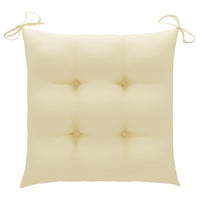 Thumbnail for Gartenstühle 4 Stk. mit Cremeweißen Kissen Massivholz Teak