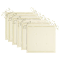 Thumbnail for Gartenstühle 6 Stk. mit Creme Kissen Massivholz Teak