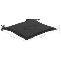 Thumbnail for Gartenstühle 6 Stk. mit Schwarzen Kissen Massivholz Teak