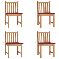 Thumbnail for Gartenstühle 4 Stk. mit Kissen Massivholz Teak