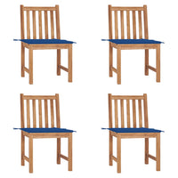 Thumbnail for Gartenstühle 4 Stk. mit Kissen Massivholz Teak