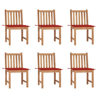 Thumbnail for Gartenstühle 6 Stk. mit Kissen Massivholz Teak