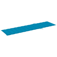 Thumbnail for Sonnenliegen 2 Stk. mit Auflagen Blau Massivholz Teak