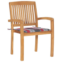 Thumbnail for Stapelbare Gartenstühle mit Kissen 4 Stk. Massivholz Teak