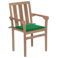 Thumbnail for Stapelbare Gartenstühle mit Kissen 6 Stk. Massivholz Teak