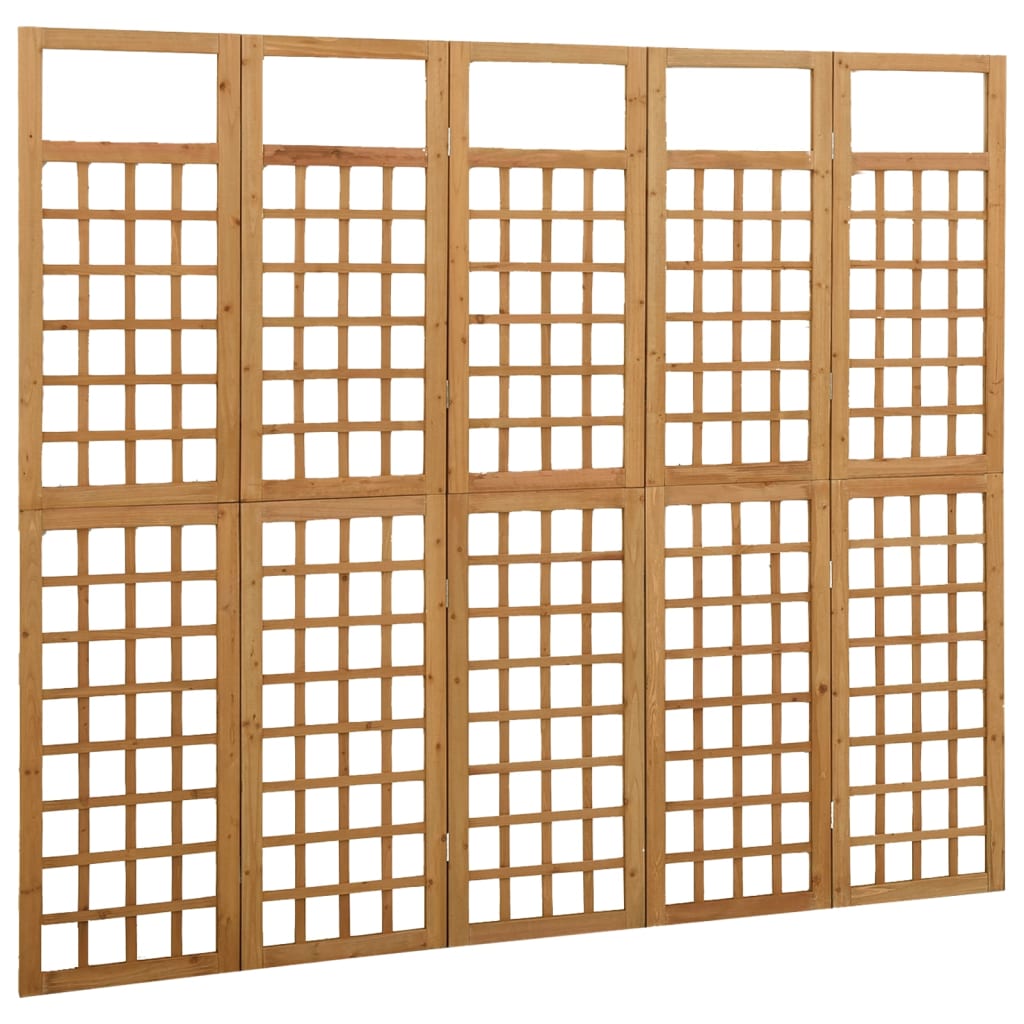 5-tlg. Paravent/Spalier Massivholz Tanne 201,5x180 cm