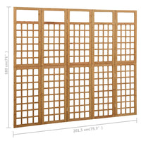Thumbnail for 5-tlg. Paravent/Spalier Massivholz Tanne 201,5x180 cm