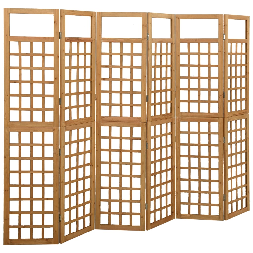 6-tlg. Paravent/Spalier Massivholz Tanne 242,5x180 cm