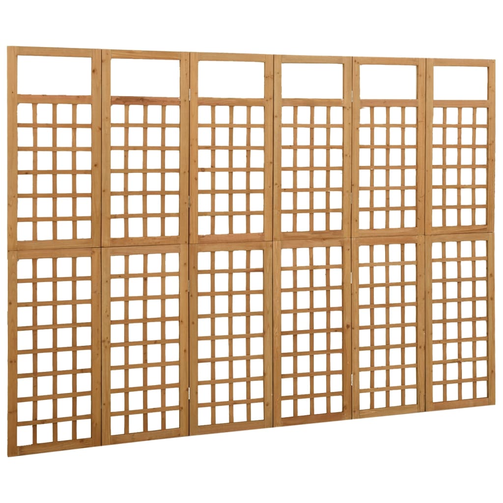 6-tlg. Paravent/Spalier Massivholz Tanne 242,5x180 cm
