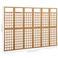 Thumbnail for 6-tlg. Paravent/Spalier Massivholz Tanne 242,5x180 cm