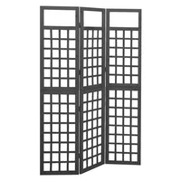 Thumbnail for 3-tlg. Paravent/Spalier Massivholz Tanne Schwarz 121x180 cm
