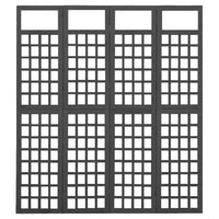 Thumbnail for 4-tlg. Paravent/Spalier Massivholz Tanne Schwarz 161x180 cm