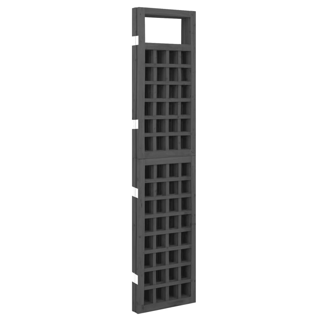 4-tlg. Paravent/Spalier Massivholz Tanne Schwarz 161x180 cm