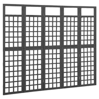 Thumbnail for 5-tlg. Paravent/Spalier Massivholz Tanne Schwarz 201,5x180 cm
