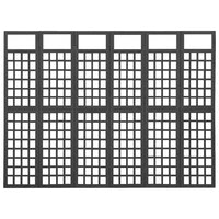 Thumbnail for 6-tlg. Paravent/Spalier Massivholz Tanne Schwarz 242,5x180 cm